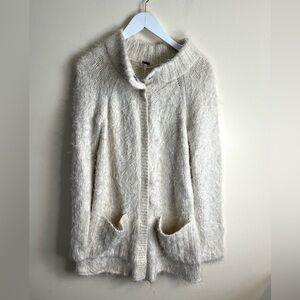 Free People Cream Keep it Fuzzy Cardigan
